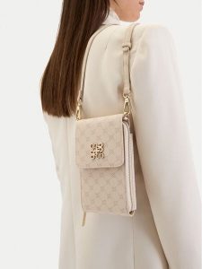 Nine West Torebka EO-Bowery Noir-BW-B31610R Beżowy. Brązowe listonoszki Nine West, bez wzorów, z materiału, bez dodatków. Za 159,99 zł.