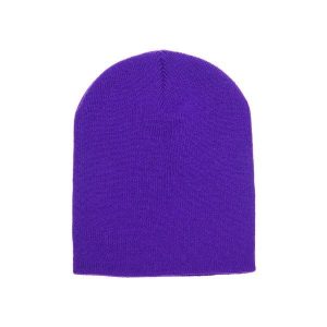 Czapka Ciężkiej Grubości. Fioletowe czapki FLEXFIT, bez wzorów, sportowe. Za 42,99 zł.