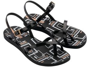 Sandały japonki damskie Ipanema Fashion Sand VIII Fem. Czarne klapki Ipanema, bez wzorów, z materiału, bez obcasa. Za 119,00 zł.