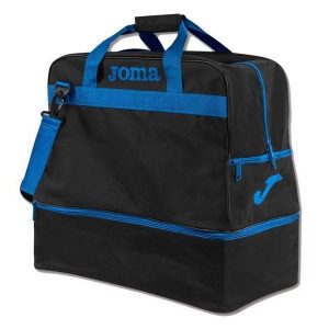 Torba piłkarska Joma Training III z podwójnym dnem 50L niebieski. Czarne torby podróżne i sportowe JOMA, bez wzorów, z poliamidu, duże. Za 202,15 zł.