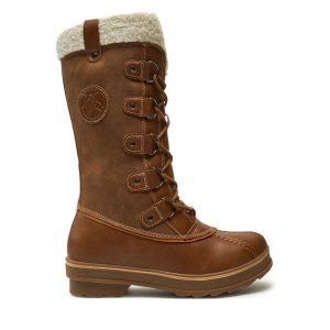 Śniegowce Kimberfeel. Brązowe buty zimowe Kimberfeel, bez obcasa, bez zapięcia. Za 629,99 zł.