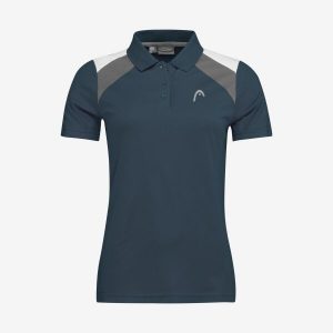 Koszulka polo damska CLUB 22 Tech. Niebieskie bluzki Head, l, bez wzorów, z poliesteru, sportowe, bez kołnierzyka, bez ramiączek. Za 175,00 zł.