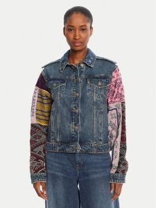 Desigual Kurtka jeansowa Etnic 25WWED14 Kolorowy Regular Fit. Kurtki Desigual, s, bez wzorów, z bawełny, bez kaptura. Za 589,99 zł.