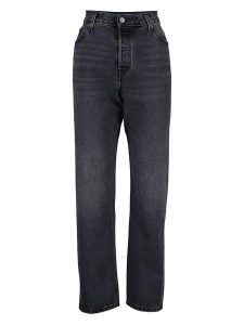 Levi´s Dżinsy "Plus 501®'90S" - Straight fit - w kolorze antracytowym rozmiar: W38/L32. Czarne jeansy z aplikacjami, z bawełny, z podwyższonym stanem. Za 140,53 zł.