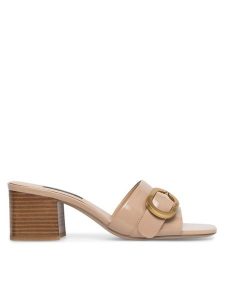 Gino Rossi Klapki VITA-V15595-15-1 Beżowy. Brązowe klapki Gino Rossi, bez wzorów, z lakierowanej skóry, bez obcasa. Za 229,99 zł.