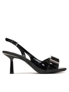 DKNY Sandały Nolana K1621237 Czarny. Czarne sandały DKNY, bez wzorów, ze skóry, bez obcasa, na szpilce, bez zapięcia. Za 589,99 zł.