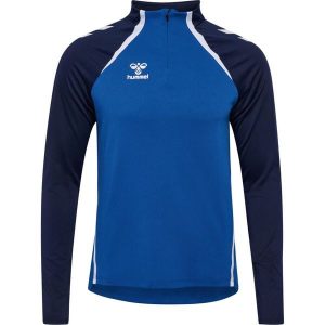 Treningowy top Hummel Lead 2.0. Niebieskie swetry klasyczne Hummel, na zimę, z tkaniny, bez kołnierzyka. Za 212,50 zł.