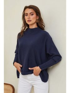 Joséfine Sweter "Izsak" w kolorze granatowym rozmiar: XL. Niebieskie swetry oversize Joséfine, xl, bez wzorów, z kaszmiru, bez ramiączek. Za 151,90 zł.