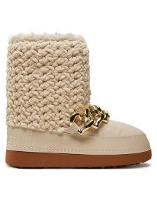LOVE MOSCHINO Śniegowce JA24322G0LISI120 Beżowy. Brązowe buty zimowe LOVE MOSCHINO, z materiału, bez obcasa, bez zapięcia. Za 949,99 zł.