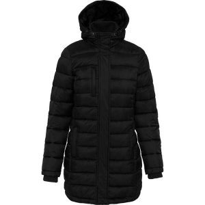 Kurtka parka damska lekka z kapturem Kariban. Czarne kurtki KARIBAN, na zimę, bez wzorów, z kapturem. Za 375,50 zł.