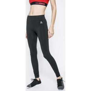 Reebok - Legginsy. Szare legginsy marki Reebok, z dzianiny. W wyprzedaży za 99,90 zł.