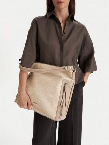 Lasocki Torebka CEO-LSK-X-009-09 Beżowy. Brązowe torebki klasyczne Lasocki, bez wzorów, z materiału, bez dodatków. Za 199,99 zł.