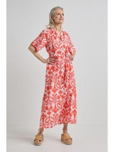 Josephine & Co Sukienka "Jerome" w kolorze koralowo-jasnoróżowym rozmiar: 38. Czerwone sukienki Josephine & Co, na co dzień, bez wzorów, z bawełny, bez kołnierzyka, bez ramiączek, maxi, proste. Za 282,99 zł.