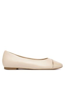 Caprice Baleriny 9-22107-46 Beżowy. Brązowe balerinki Caprice, bez wzorów, ze skóry, bez obcasa, bez zapięcia. Za 226,99 zł.
