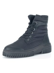 Gabor Skórzane botki w kolorze czarnym rozmiar: 37,5. Czarne botki Gabor, bez wzorów, z materiału, bez obcasa, bez zapięcia. Za 331,95 zł.