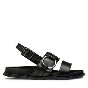 Sandały Lasocki. Czarne sandały Lasocki, bez wzorów, bez obcasa, na płaskiej podeszwie, bez zapięcia. Za 179,99 zł.