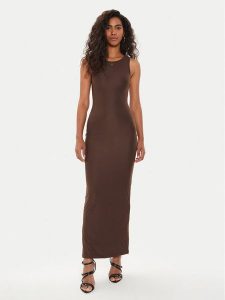 Guess Sukienka codzienna Kim W4YK0J KCDE0 Brązowy Bodycon Fit. Brązowe kombinezony Guess, xs, z aplikacjami, z syntetyku, bez kołnierzyka, bez ramiączek. Za 319,99 zł.