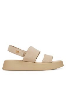 Liu Jo Sandały Amber 01 SA5187 PX002 Beżowy. Brązowe sandały Liu Jo, bez wzorów, ze skóry, bez obcasa, na płaskiej podeszwie, bez zapięcia. Za 359,99 zł.