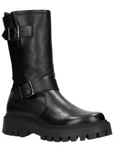 Wojas Skórzane kozaki w kolorze czarnym rozmiar: 38. Czarne kozaki Wojas, na zimę, bez wzorów, bez obcasa, bez zapięcia. Za 431,78 zł.