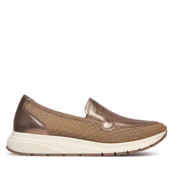 Półbuty Caprice. Brązowe półbuty Caprice, bez wzorów, bez obcasa, na płaskiej podeszwie, bez zapięcia. Za 399,99 zł.