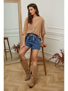 Fleur de Lin Bluzka "Guimauve" w kolorze karmelowym rozmiar: XL. Brązowe bluzki Fleur de Lin, xl, bez wzorów, z bawełny, bez kołnierzyka, bez ramiączek. Za 136,45 zł.