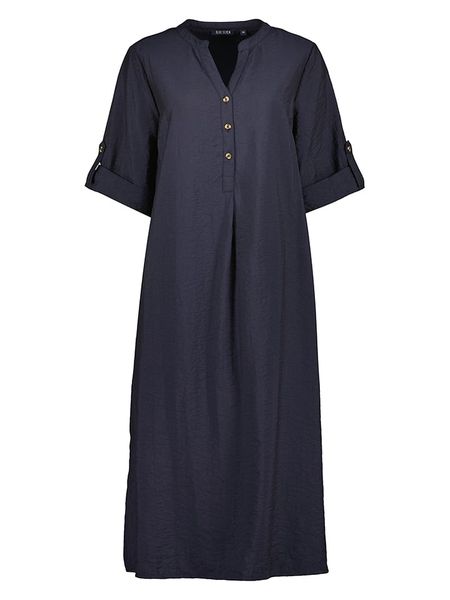 Blue Seven Sukienka w kolorze granatowym rozmiar: 40. Niebieskie sukienki Blue Seven, bez wzorów, bez kołnierzyka, bez ramiączek, maxi. Za 149,95 zł.