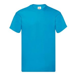 Oryginalna Bawełniana Koszulka Unisex Dla Dorosłych. Niebieskie bluzki FRUIT OF THE LOOM, xl, bez wzorów, z bawełny, sportowe, bez kołnierzyka, bez ramiączek. Za 32,99 zł.