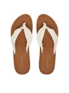 Tommy Hilfiger Japonki Th Ltr Footbed Summer Sandal FW0FW09194 Écru. Klapki TOMMY HILFIGER, bez wzorów, z materiału, bez obcasa. Za 229,99 zł.