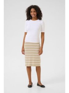 Kaffe Spódnica w kolorze beżowo-kremowym rozmiar: XS. Brązowe spódnice Kaffe, xs, bez wzorów, midi. Za 69,99 zł.
