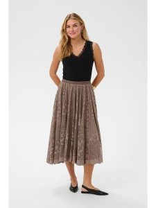 Cream Spódnica w kolorze brązowym rozmiar: S/M. Brązowe spódnice Cream, na co dzień, m, bez wzorów, z tiulu, midi. Za 104,99 zł.