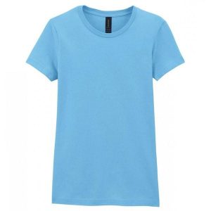 Koszulka Softstyle Dla Pań I Panów. Niebieskie bluzki GILDAN, bez wzorów, sportowe, bez kołnierzyka, bez ramiączek. Za 40,99 zł.