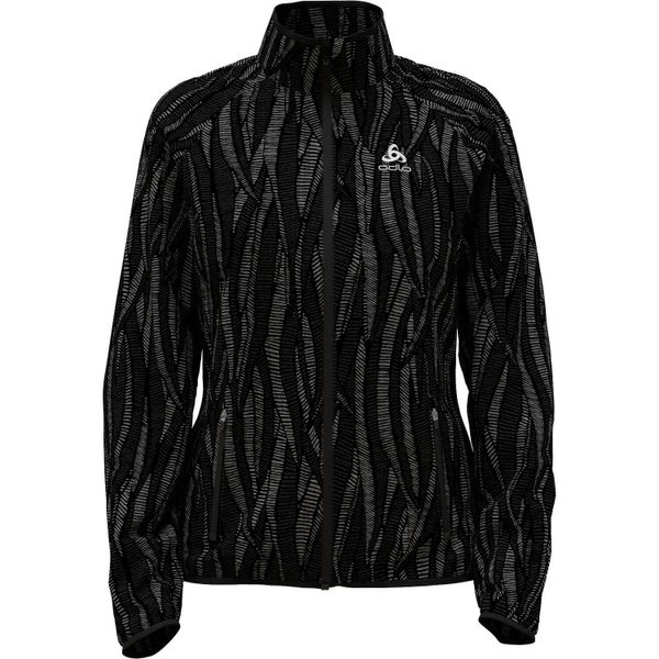 Kurtka do biegania damska Odlo Jacket ESSENTIAL LIGHT PRINT. Czarne kurtki ODLO, l, bez wzorów, bez kaptura. Za 399,99 zł.