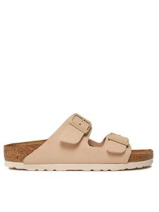 Birkenstock Klapki Arizona Birko-Flor 1027723 Beżowy. Brązowe klapki Birkenstock, bez wzorów, ze skóry, bez obcasa. Za 399,99 zł.