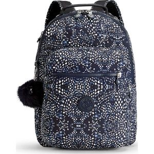 Plecak "Clas Seoul" w kolorze granatowo-białym - 33 x 45 x 18,5 cm. Plecaki marki Kipling. W wyprzedaży za 150,95 zł.