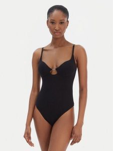 KARL LAGERFELD Body B1W47049 Czarny Slim Fit. Czarne body i gorsety KARL LAGERFELD, bez wzorów, z bawełny. Za 389,99 zł.