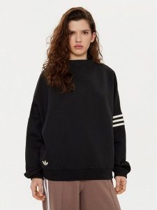 Adidas Bluza Neuclassics JI8520 Czarny Oversize. Czarne bluzy ADIDAS, s, bez wzorów, z bawełny, bez kaptura. Za 179,99 zł.