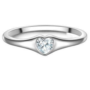 Trilani Pierscionek Serce z Srebra Sterling w srebrze z Cyrkonia Pierścionki 1 ct Damski. Białe pierścionki Trilani, z cyrkonią, srebrne. Za 189,99 zł.