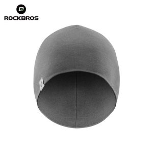 Czapka rowerowa, do biegania, sportowa, pod kask, elastyczna ROCKBROS wełna. Szare czapki ROCKBROS, bez wzorów, z elastanu, sportowe. Za 42,99 zł.