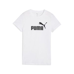 Damska koszulka ESS No. 1 Logo PUMA White. Białe bluzki Puma, m, bez wzorów, z gumy, sportowe, bez kołnierzyka, bez ramiączek. Za 99,00 zł.