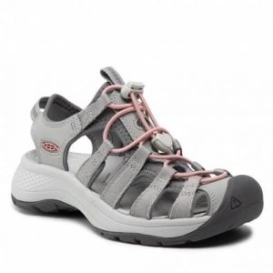 Buty do chodzenia damskie Keen Astoria. Brązowe buty trekkingowe Keen, z materiału, bez zapięcia. Za 468,10 zł.