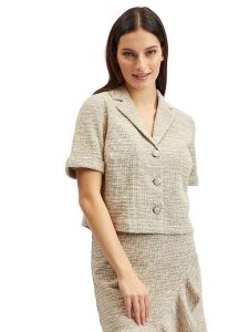 Orsay Kurtka koszulowa w kolorze beżowym rozmiar: 36. Brązowe kurtki Orsay, bez wzorów, bez kaptura. Za 78,99 zł.