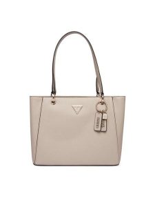 Guess Torebka Noelle II HWZG96 72250 Beżowy. Brązowe shopper bag Guess, z aplikacjami, ze skóry, bez dodatków. Za 679,99 zł.