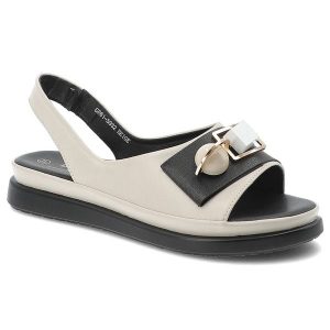 Sandały damskie S.Barski, ze skóry naturalnej licowej ozdobna klamra miękka podeszwa wygodny fason, beżowe, GR61-5932. Brązowe sandały S.BARSKI, bez wzorów, ze skóry, bez obcasa, bez zapięcia. Za 219,00 zł.