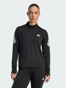 Adidas Bluza techniczna Iconic Running JZ5149 Czarny Regular Fit. Czarne bluzy ADIDAS, s, bez wzorów, z syntetyku, bez kaptura. Za 218,99 zł.