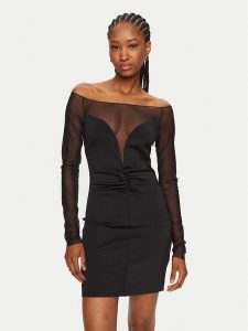 PINKO Sukienka koktajlowa Angres 103889 A208 Czarny Regular Fit. Czarne sukienki Pinko, bez wzorów, z syntetyku, wizytowe, bez kołnierzyka, bez ramiączek. Za 589,99 zł.