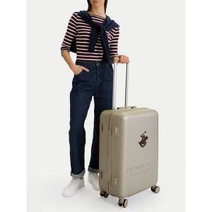 Walizka średnia Beverly Hills Polo Club. Brązowe walizki Beverly Hills Polo Club, bez wzorów, średnie. Za 359,99 zł.