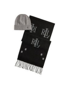 LAUREN RALPH LAUREN Zestaw Szalik i Czapka LAUREN RALPH LAUREN-454P04457 Czarny. Czarne szaliki Lauren Ralph Lauren, bez wzorów, z poliesteru. Za 449,99 zł.