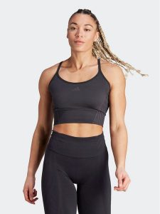 Adidas Top Aeroknit IB0684 Czarny Slim Fit. Czarne topy ADIDAS, xs, bez wzorów, z syntetyku, bez kołnierzyka, bez ramiączek. Za 159,99 zł.