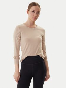 EA7 Emporio Armani Bluzka 7W000522 AF10373 U1046 Beżowy Regular Fit. Brązowe bluzki EA7 Emporio Armani, m, bez wzorów, z bawełny, bez kołnierzyka, bez ramiączek. Za 319,99 zł.