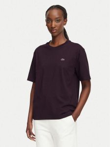 Lacoste T-Shirt TF7215 Bordowy Regular Fit. Czerwone t-shirty Lacoste, bez wzorów, z bawełny, bez kołnierzyka, bez ramiączek. Za 289,99 zł.